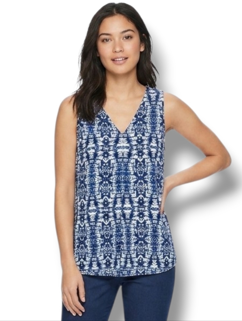 Alice Collection Women’s Navy Sleeveless Career Blouse Size M